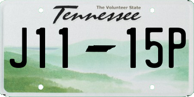 TN license plate J1115P