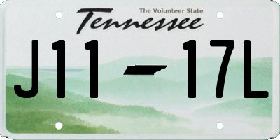 TN license plate J1117L