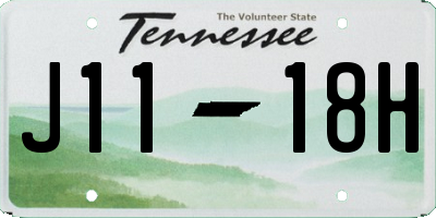 TN license plate J1118H