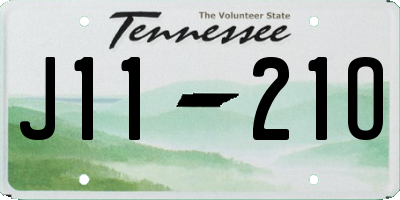 TN license plate J1121O