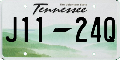 TN license plate J1124Q