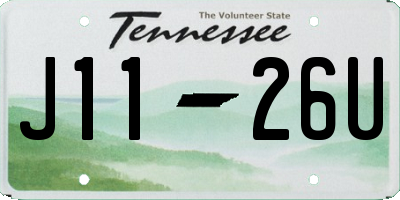 TN license plate J1126U