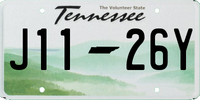 TN license plate J1126Y