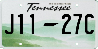 TN license plate J1127C