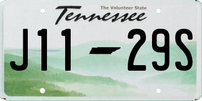 TN license plate J1129S
