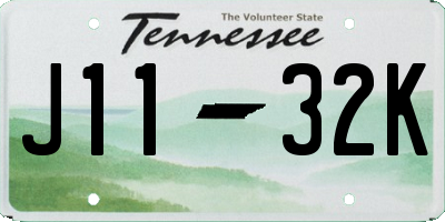 TN license plate J1132K