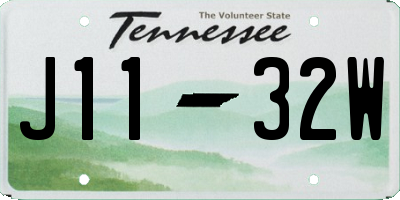 TN license plate J1132W