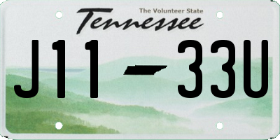 TN license plate J1133U