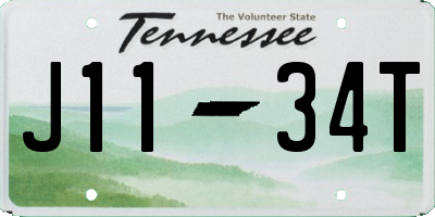 TN license plate J1134T
