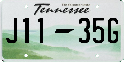 TN license plate J1135G
