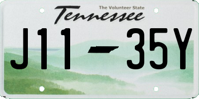 TN license plate J1135Y