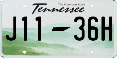 TN license plate J1136H