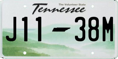 TN license plate J1138M