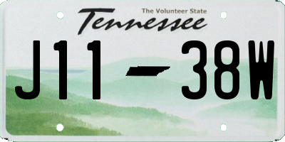 TN license plate J1138W