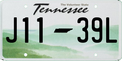 TN license plate J1139L