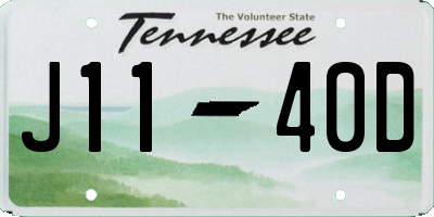 TN license plate J1140D