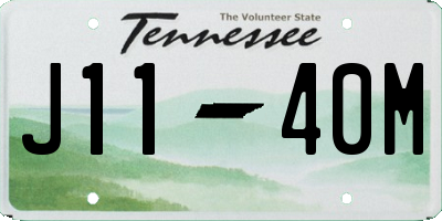 TN license plate J1140M