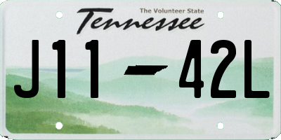 TN license plate J1142L
