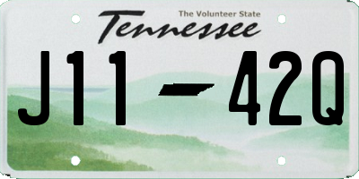 TN license plate J1142Q