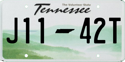 TN license plate J1142T