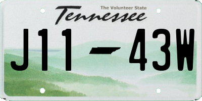 TN license plate J1143W