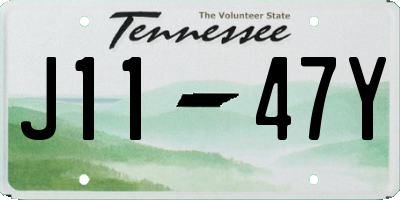 TN license plate J1147Y