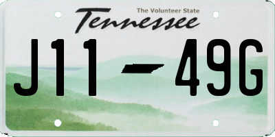 TN license plate J1149G