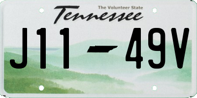 TN license plate J1149V