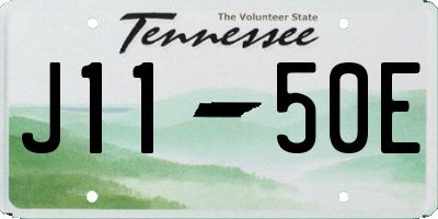 TN license plate J1150E