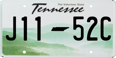 TN license plate J1152C