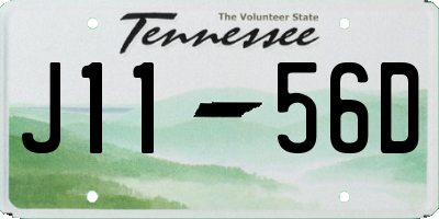 TN license plate J1156D