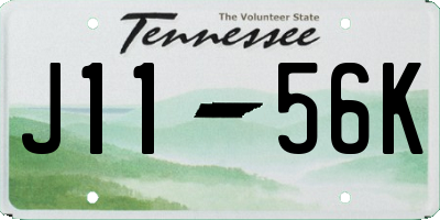 TN license plate J1156K