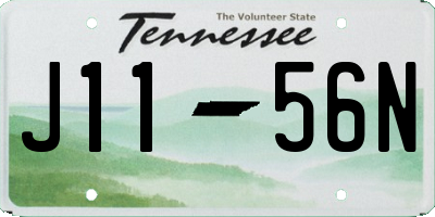 TN license plate J1156N
