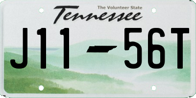 TN license plate J1156T