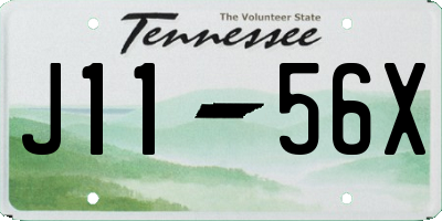 TN license plate J1156X