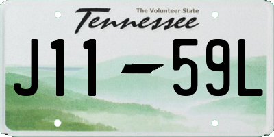TN license plate J1159L