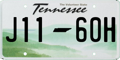 TN license plate J1160H