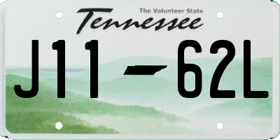 TN license plate J1162L