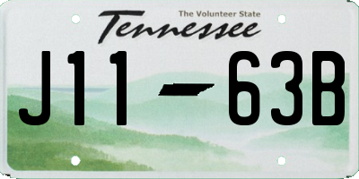TN license plate J1163B