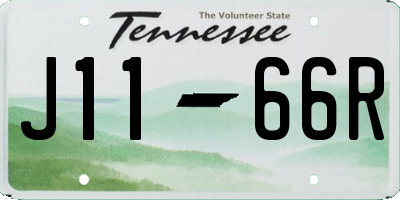 TN license plate J1166R
