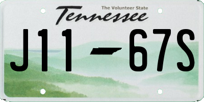 TN license plate J1167S