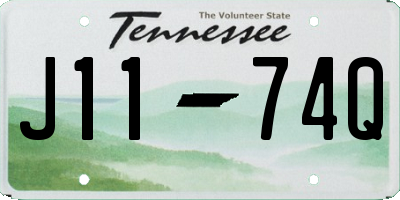 TN license plate J1174Q