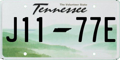 TN license plate J1177E