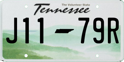 TN license plate J1179R