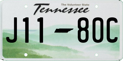 TN license plate J1180C