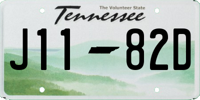 TN license plate J1182D