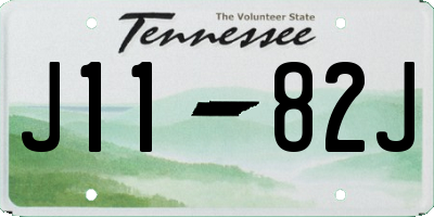 TN license plate J1182J