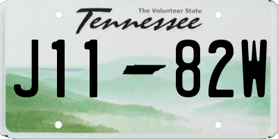 TN license plate J1182W