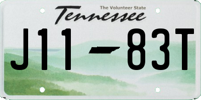 TN license plate J1183T