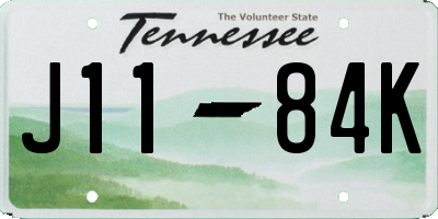 TN license plate J1184K